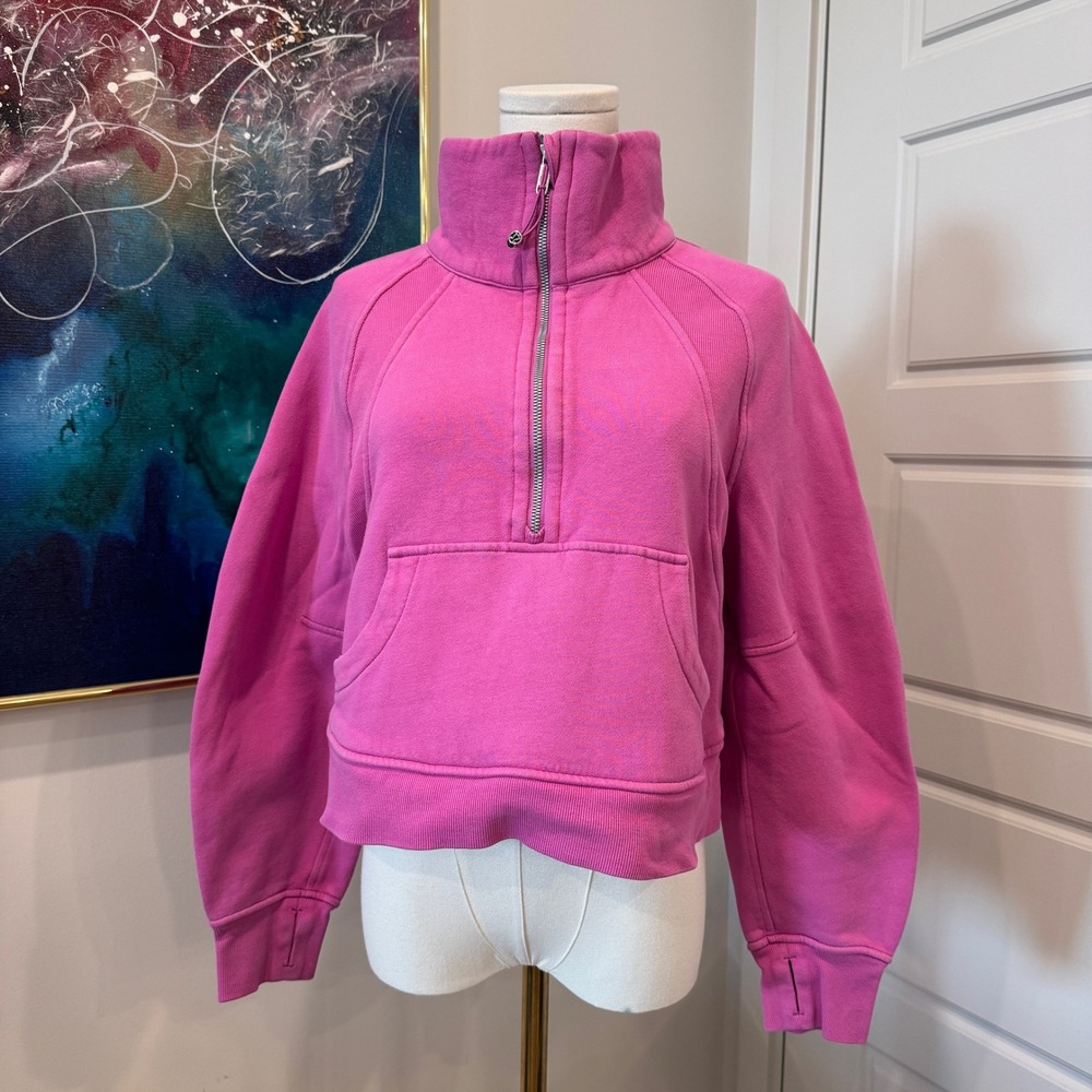 Lululemon Scuba Oversized Funnel-Neck Half Zip Bubble Gum Pink XS/S LW3HW0S.0